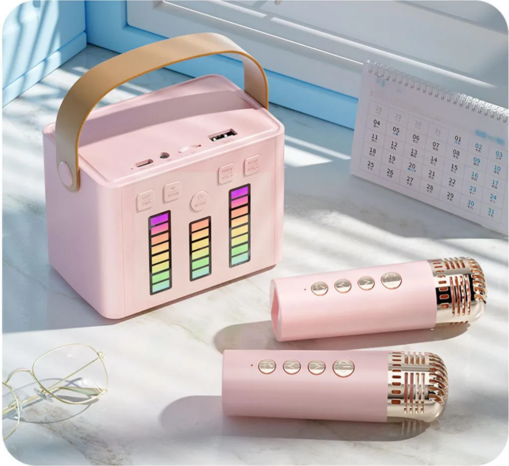 Set Karaoke Bluetooth Mini con Luci RGB - Microfono Wireless Party - 2