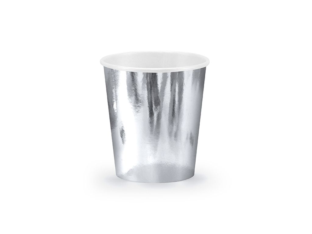 Pappbecher, silber, 220ml, 6 Stk.