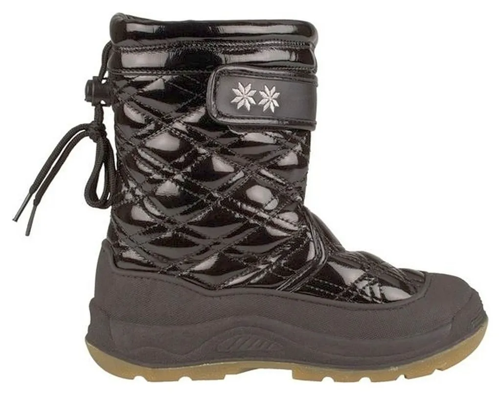 Bottes de neige Junior 28 noires avec semelle antidérapante haute adhérence