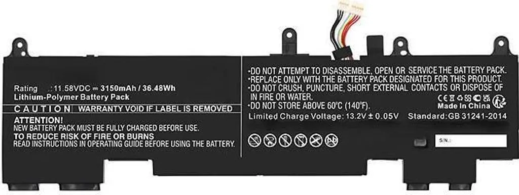 Batterie de Rechange pour PC Portable HP 36.48Wh Lithium-Ion Noire