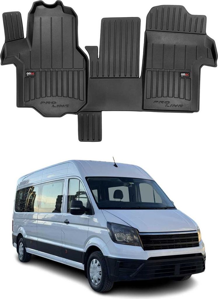 OMAC Gummi Fußmatten für VW Crafter 2016-2024 Premium TPE Automatten Schwarz 1x