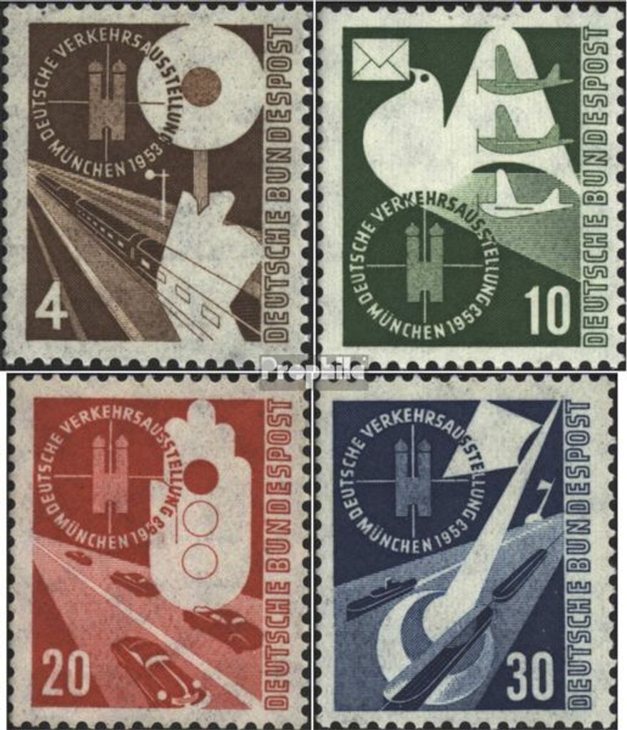 Briefmarken BRD (BR.Deutschland) 1953 Mi 167-170 (kompl.Ausg.) FDC Deutsche Verkehrsausstellung