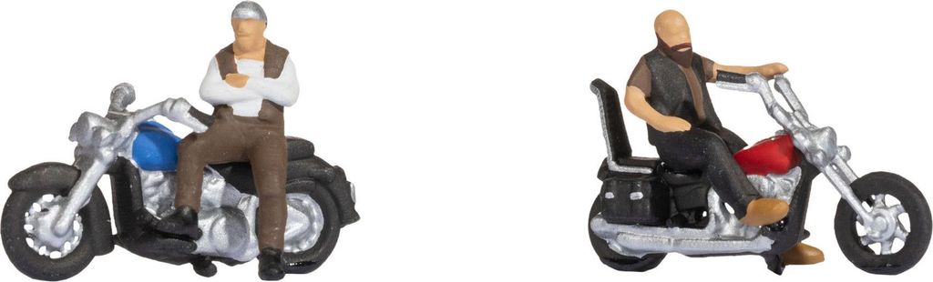 NOCH N Figuren Rocker auf Motorrädern, Action Figuren Set, 1:160 N, handkoloriert für Modellbau und Dioramen