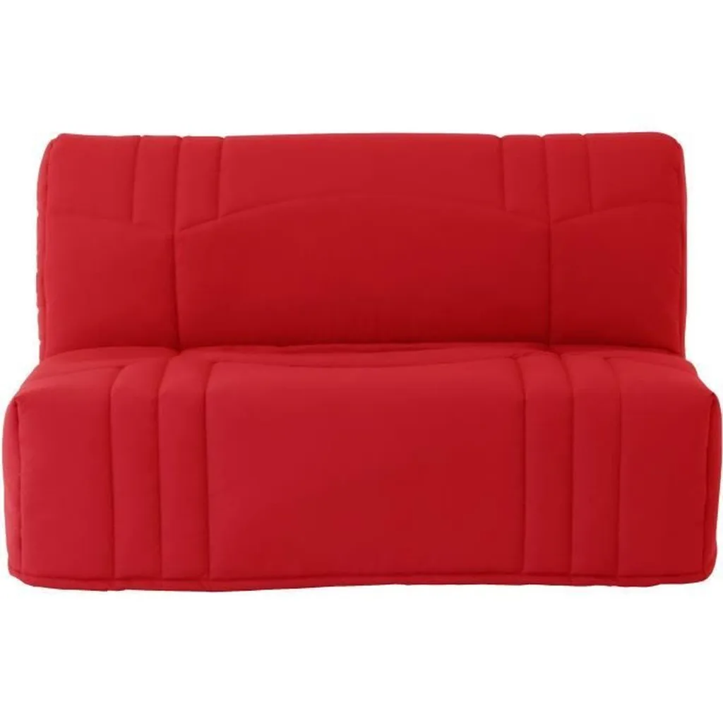 Lit BZ 140x190 Rouge en Coton - Finis les Mal de Dos et l'Encombrement
