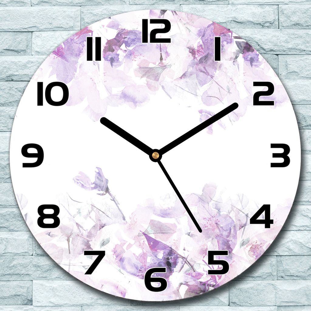 Wanduhr aus Glas Rund fi 30 Lila Abstraktion Quarz Deko Schlafzimmer Büro