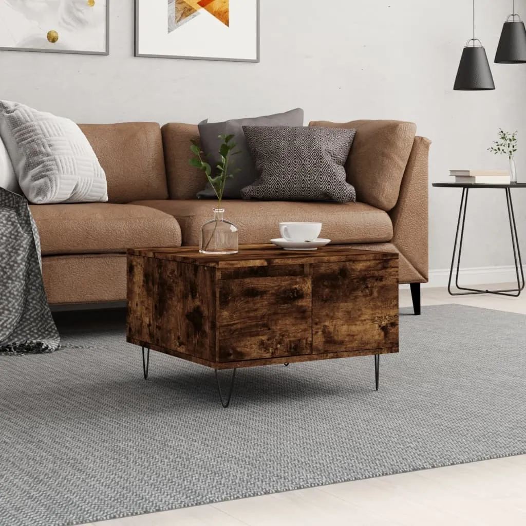 Maison Exclusive - Tavolino in rovere affumicato 55x55x36,5 cm Materiale ligneo
