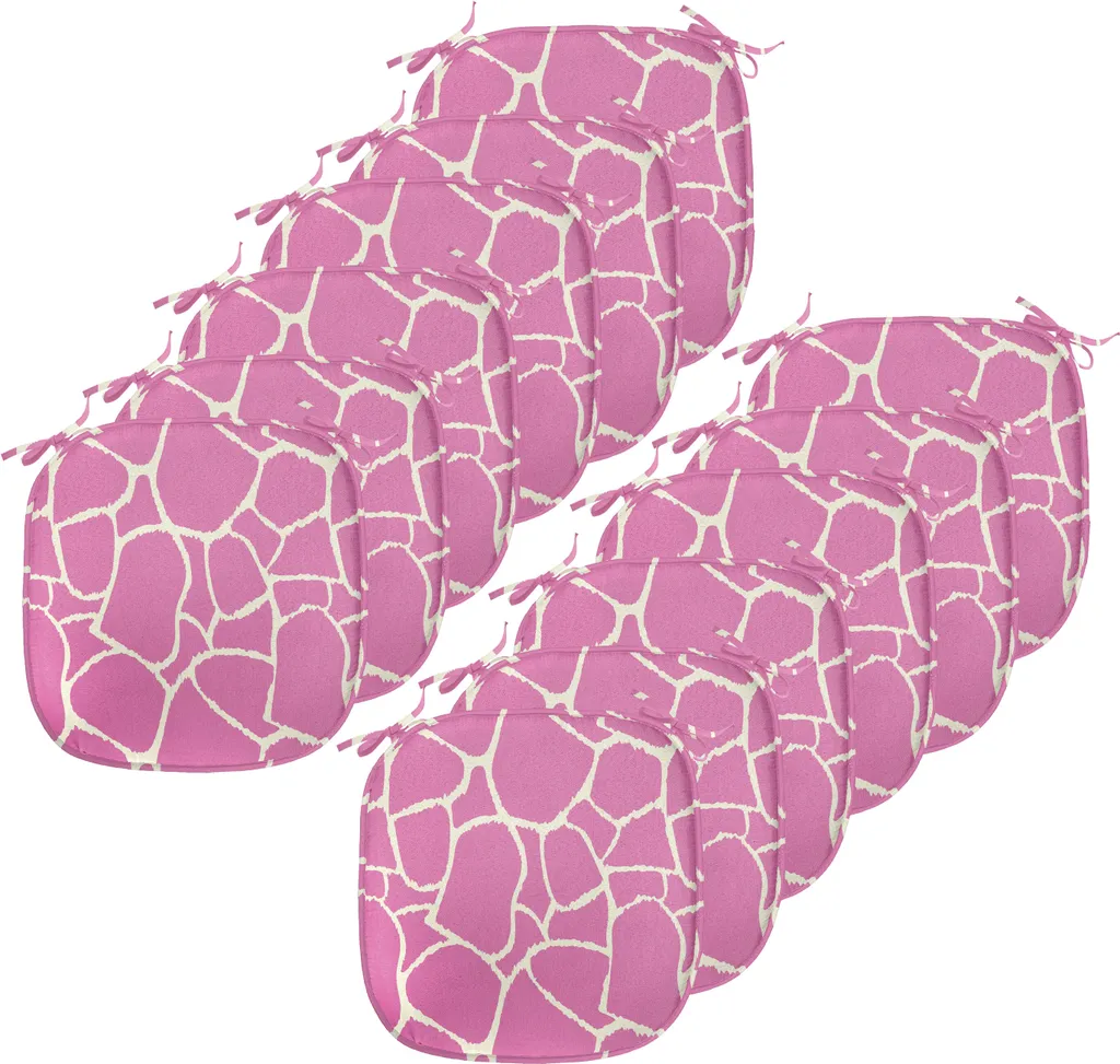 Set 12 Cuscini Sedie Cucina Giraffa Rosa Impermeabili 40x40