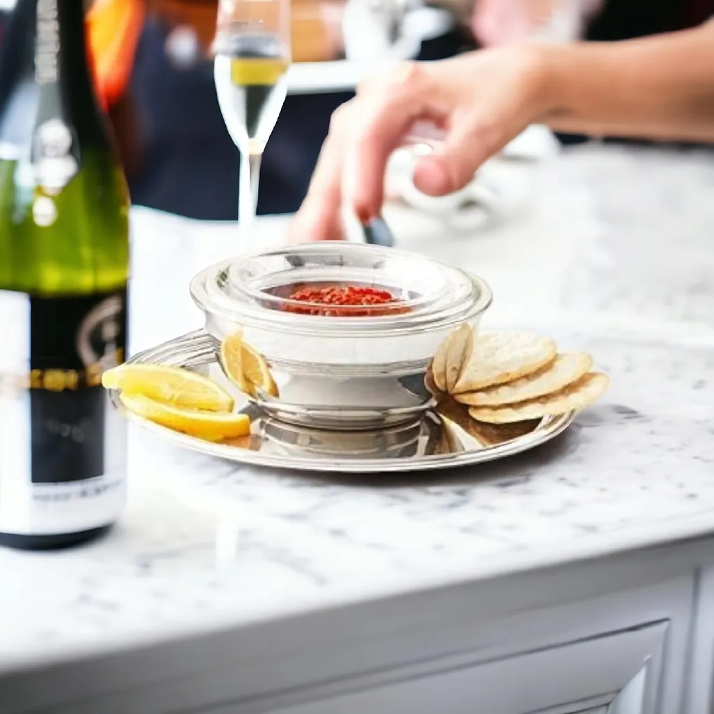 Plat de service caviar et beurre GIOTTO Mepra pour réception et fêtes