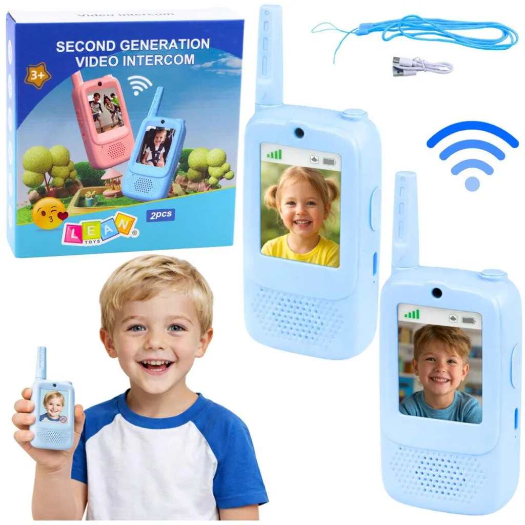 Talkies-walkies pour enfants avec caméra vidéo bleus - Pack duo Kidcom
