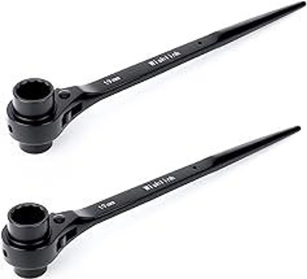 2 Pezzi Chiave a Cricchetto per Ponteggi 17/19 mm Dodecagonale Acciaio CR-V