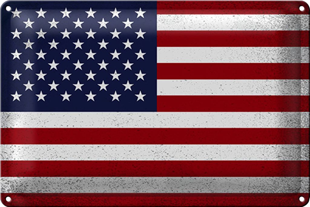 Blechschild Flagge Vereinigte Staaten 40x30cm Flag Vintage