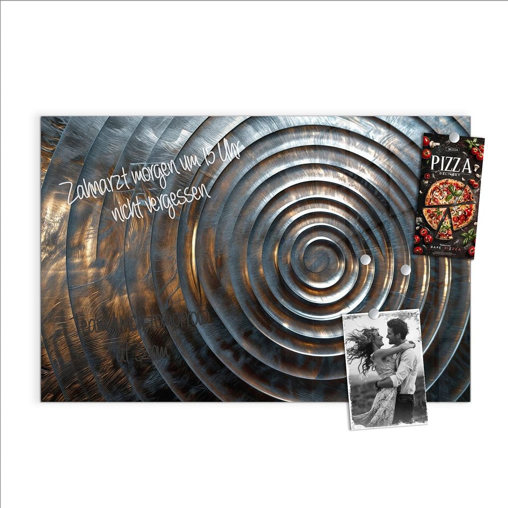 Magnettafel 90x60cm Pinnwand Whiteboard beschreibbar - Metallische Spiralen