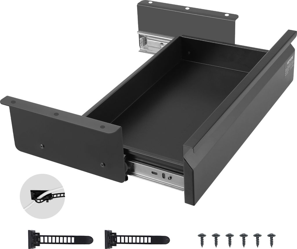 VEVOR Untertisch Schublade 440x223x101 mm, Unterbau Schreibtisch, versteckter Schreibtisch-Aufbewahrungs-Organizer, Bleistiftschublade unter dem Ti...
