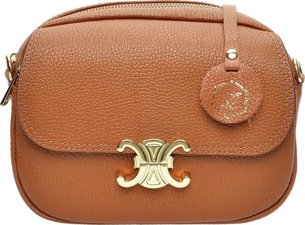 Sac bandoulière Luisa Vannini AW25 LV 130 Cognac en cuir véritable
