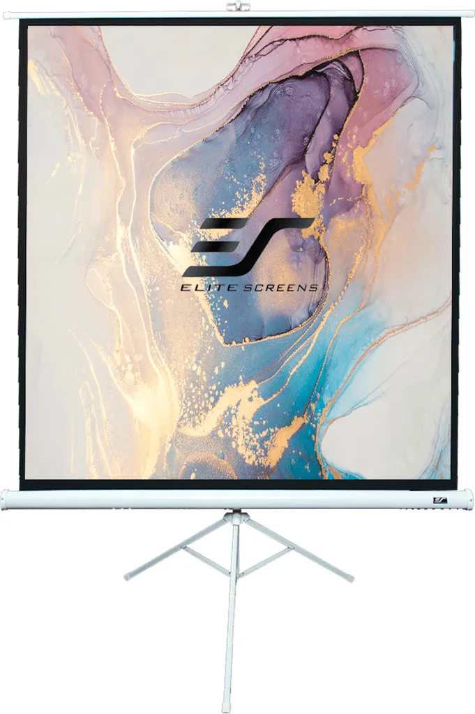 Écran de projection blanc 1:1 Elite Screens avec trépied stable