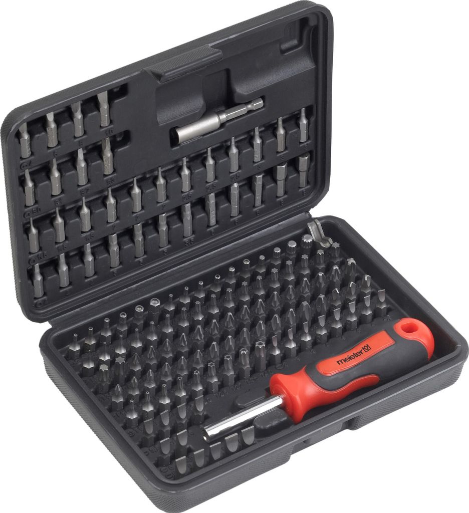 Meister Bit-Set 130 teilig Chrom Vanadium Stahl Gängige Produktbild 