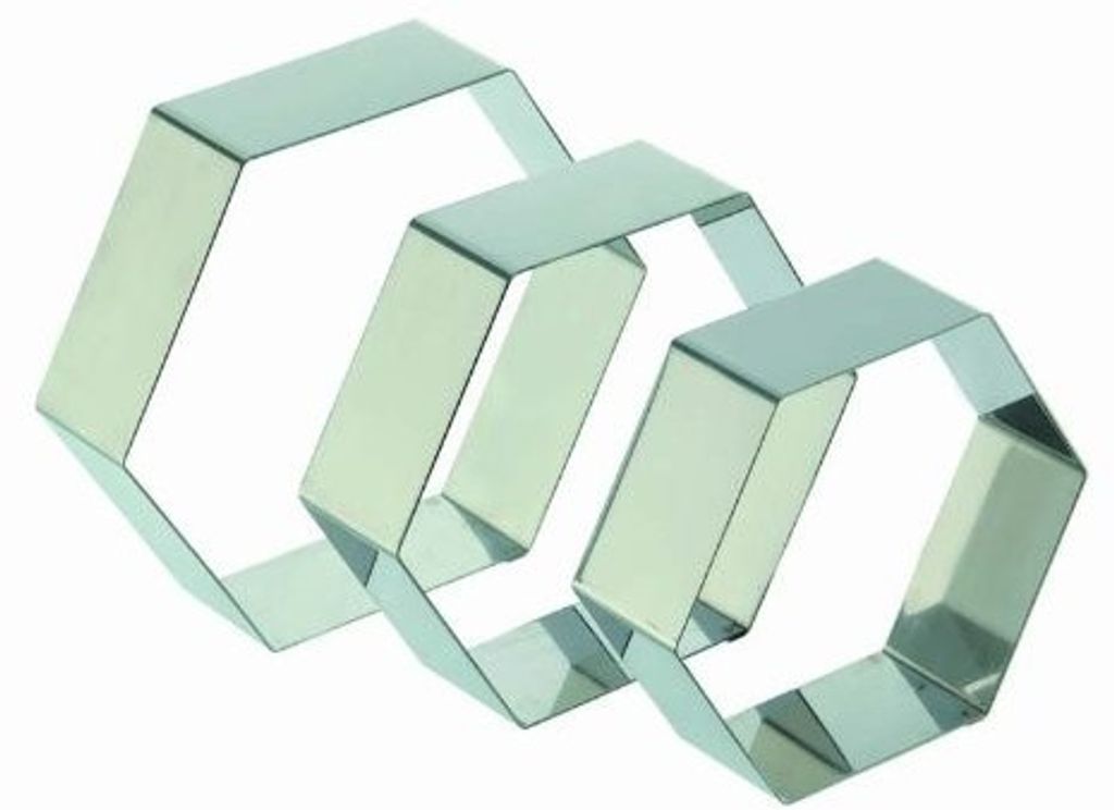 Tortenring - Sechseck - Edelstahl 160x50mm