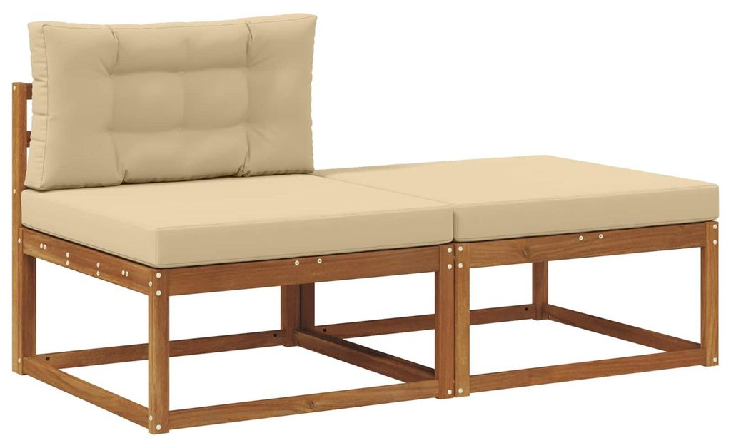 vidaXL Sectional Sofa Einheiten 2 Stück Natur Massivholz Akazie