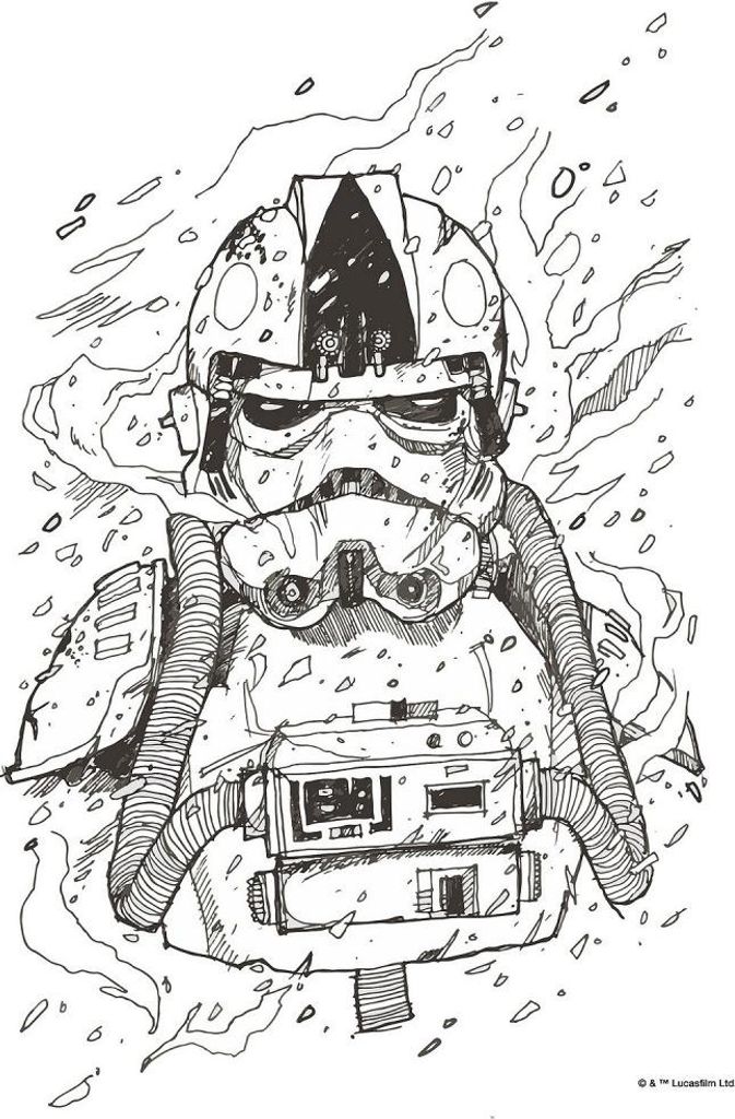 Star Wars Kunstposter Pilot des Jägers Zeichnung - 30 x 40 cm