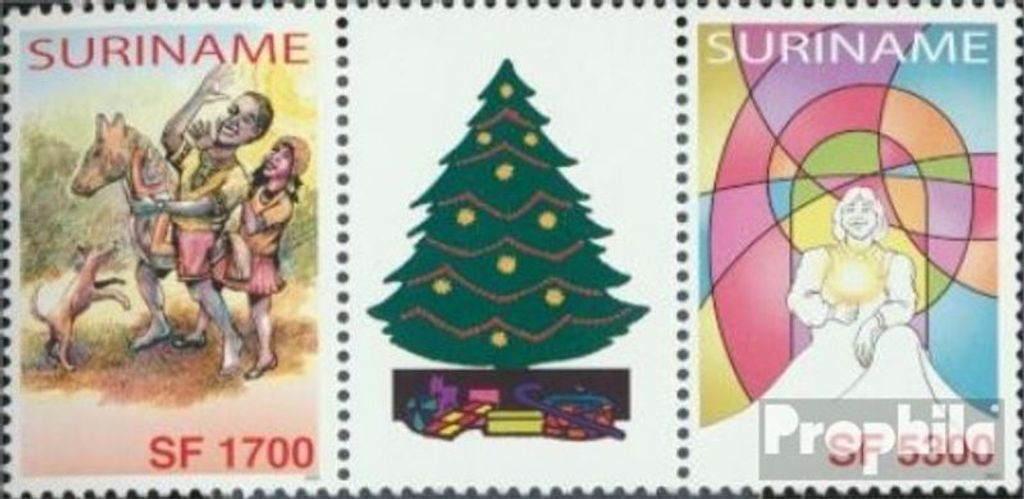 Briefmarken Suriname 2003 Mi 1890-1891 Dreierstreifen (kompl.Ausg.) postfrisch Weihnachten