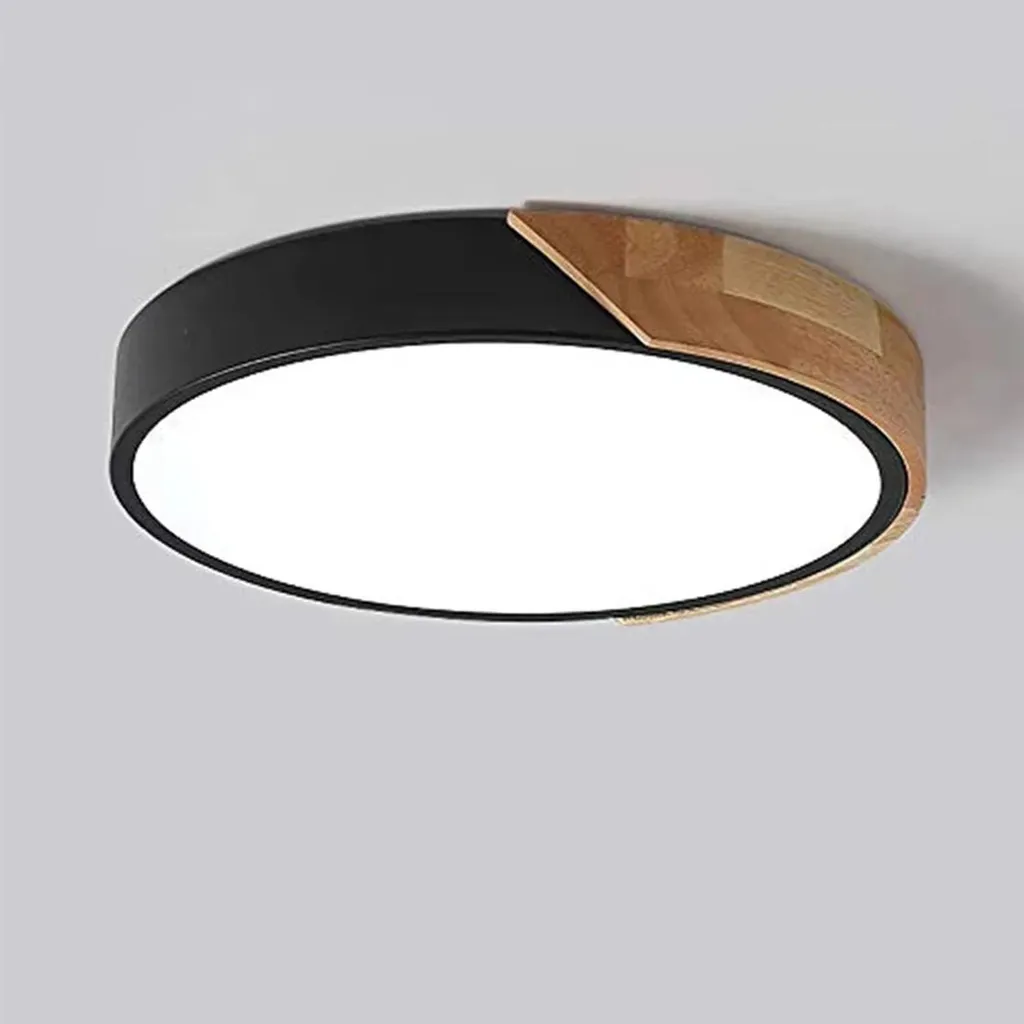 Plafonnier LED moderne rond noir 43W dimmable avec télécommande et design - 2