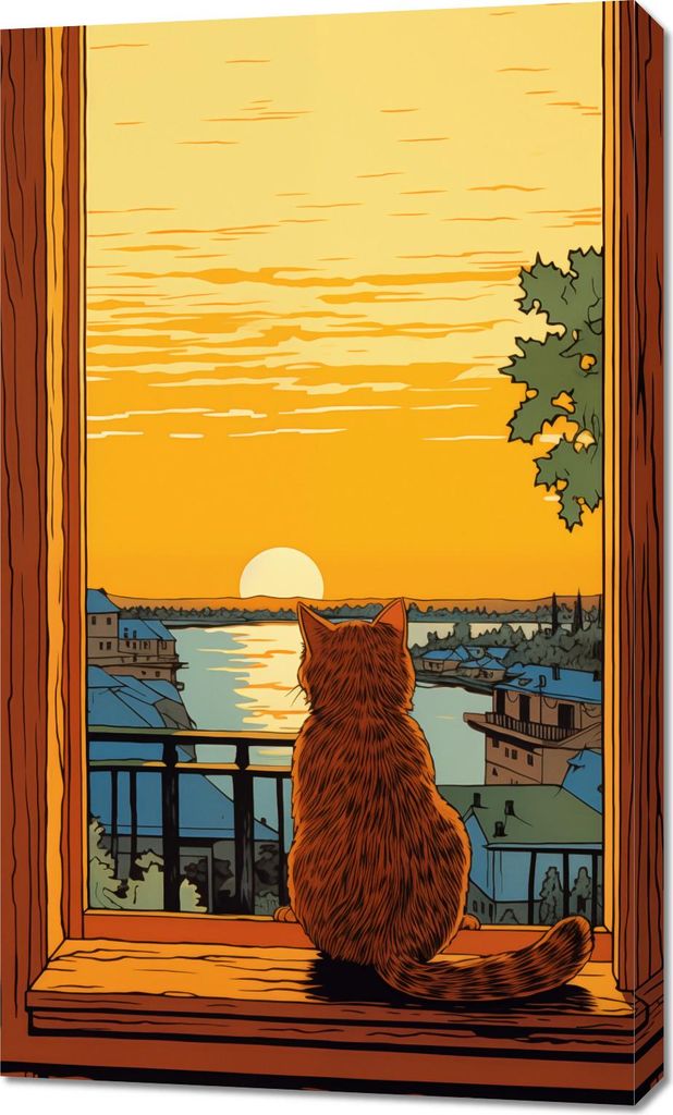 Bild 60x100cm Sonnenuntergang durch Katzenaugen