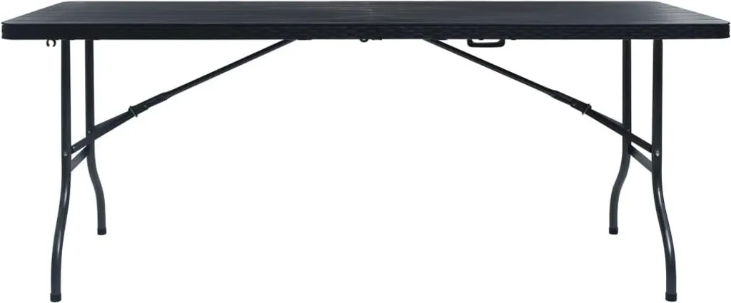 Table de réception pliante 180 cm noire pour repas de famille jardin