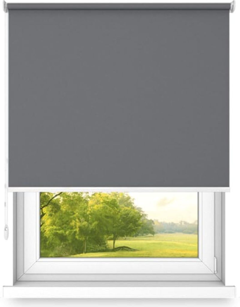 time4blinds, Rollos, Verdunkelungsrollo, Hellanthrazit - Links, 100x100cm