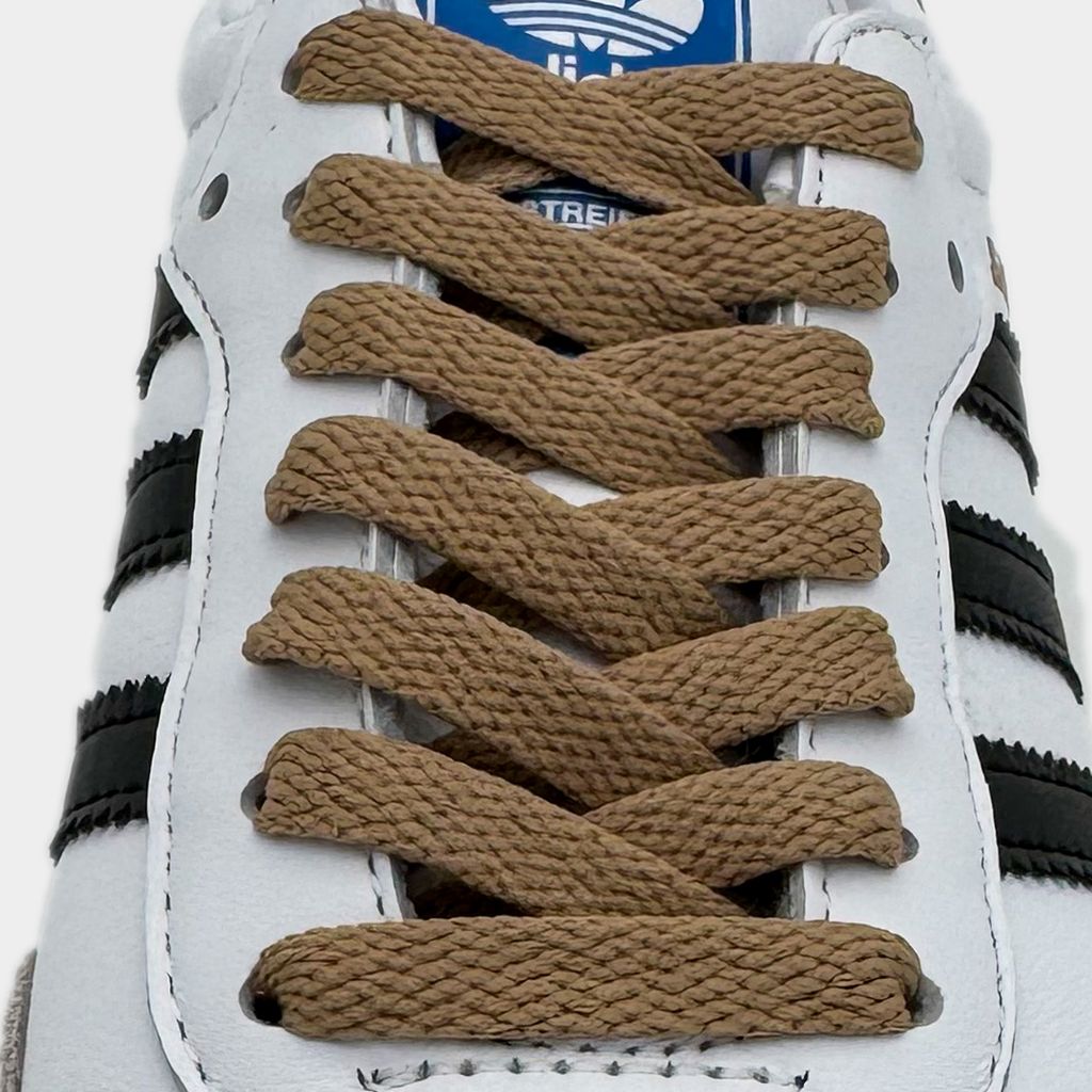 Flache Schnürsenkel Caramel für Nike Air Force 1, Jordan & Adidas – Sneaker Flatlaces Schuhbänder -120cm
