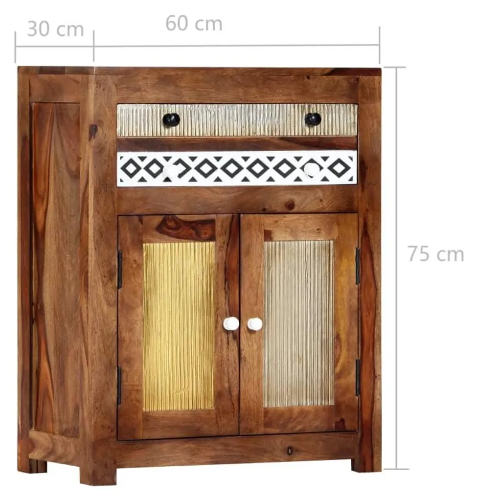 Petit meuble en acacia massif vidaXL commode durable et authentique