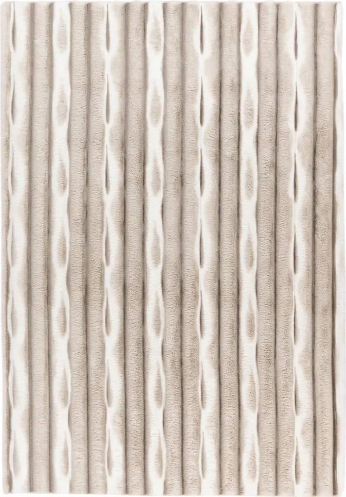 Grand Tapis Rectangulaire My Waves 200x290 Taupe pour Salon Moderne