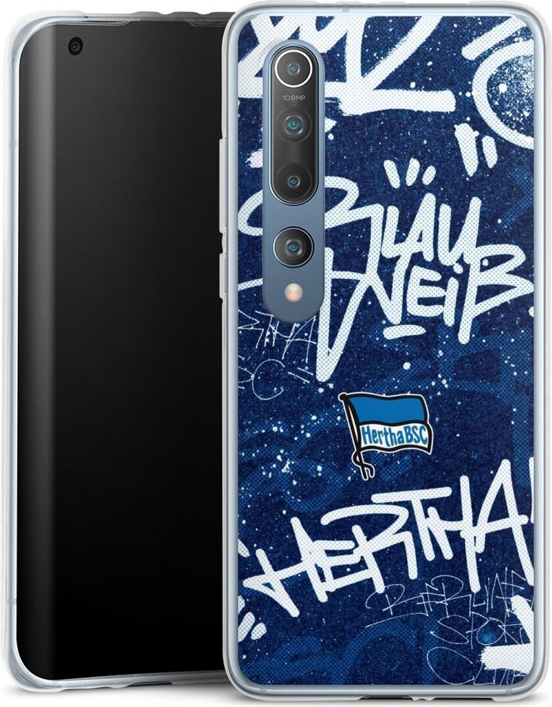 DeinDesign Handyhülle für Xiaomi Mi 10 Silikon Hülle Case Smartphone Schutzhülle Graffiti Hertha BSC Offizielles Lizenzprodukt