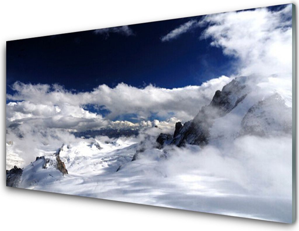 Acrylglasbilder 100x50 Wandbild Druck Gebirge Wolken Landschaft