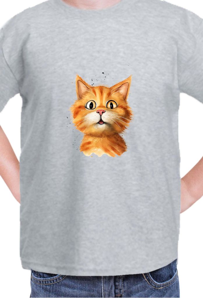 Kinder T-Shirt Funny Cats Breeds Bobtail Cat, 5-6 Jahr - 116 / Grau