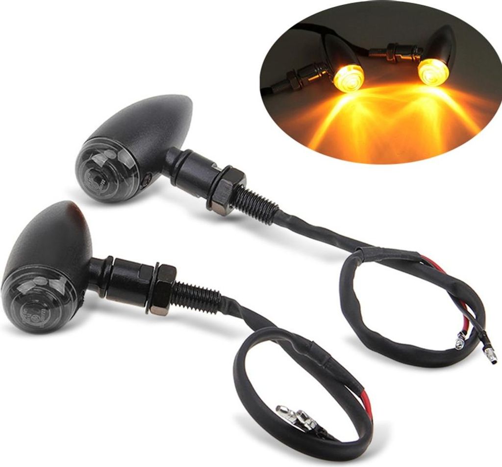 LED Blinker Motorrad # BL14 für Chopper mit E-Prüfzeichen getönt