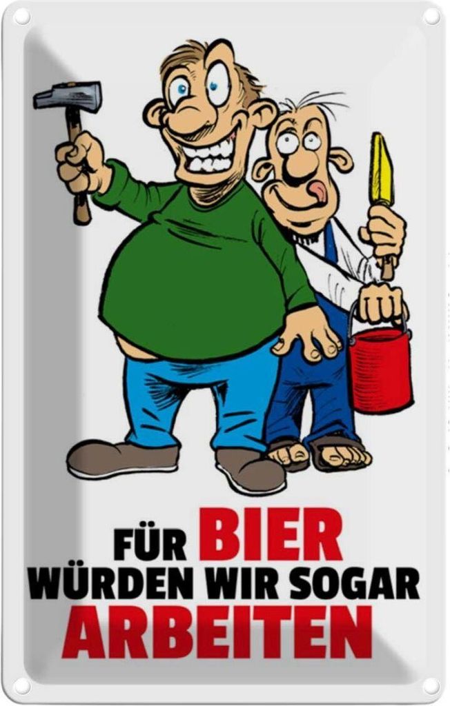 vianmo Blechschild 30x20 cm Für Bier würden wir sogar arbeiten Spruch Zitat