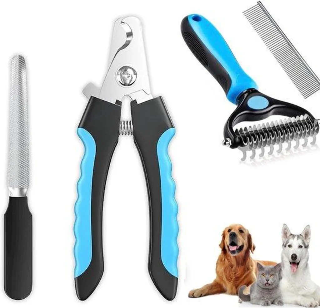 Set d'entretien des griffes chat et chien lime inox et brosse de soin
