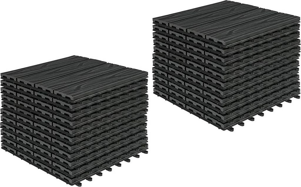 Komposit-Terrasselemente - WPC-Balkonplatten - Terrassenplatten mit Holzoptik - antislip, einfach zu installieren - 30 x 30 cm