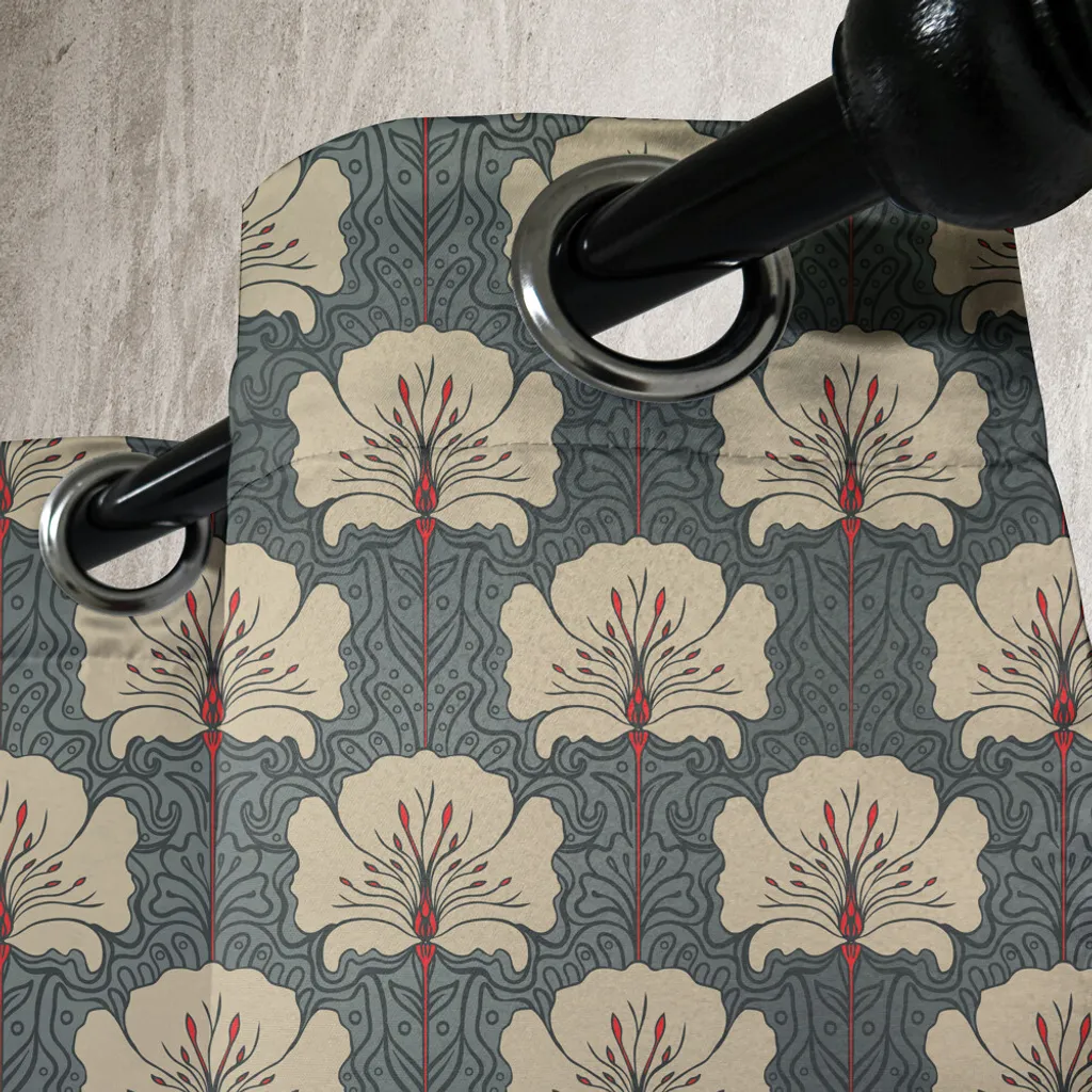 Tenda Art Nouveau ABAKUHAUS 280x225cm | Elegante Floreale per Soggiorno - 2
