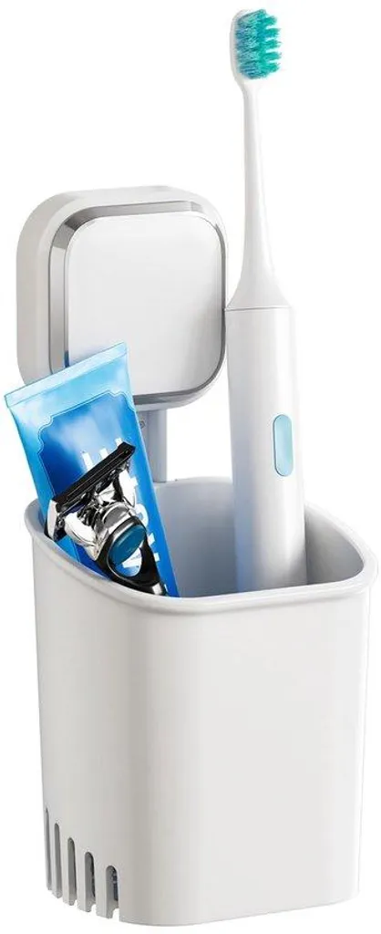 Support brosse à dents sans perçage blanc - Fini les chutes et l'humidité