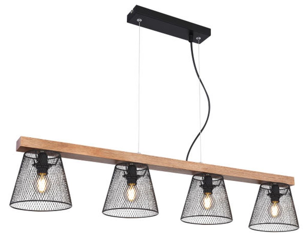 Globo Lighting BASCHI H„ngeleuchte Metall schwarz, 4xE14, 15392-4