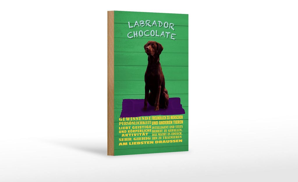 Holzschild Spruch 12x18cm Labrador Chocolate Hund