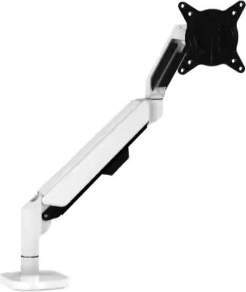 Schwarz-silberne Schreibtisch-Monitorhalterung mit integrierter VESA-Gasfeder SolidHand-BG01BW