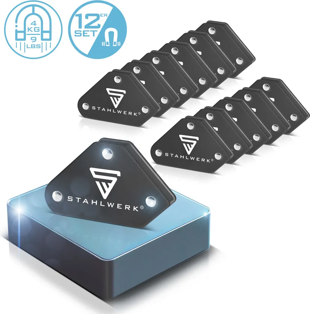 STAHLWERK 3 x staffa per saldatura set di 4 magneti 4 kg 9 lbs staffa magnetica per saldatura