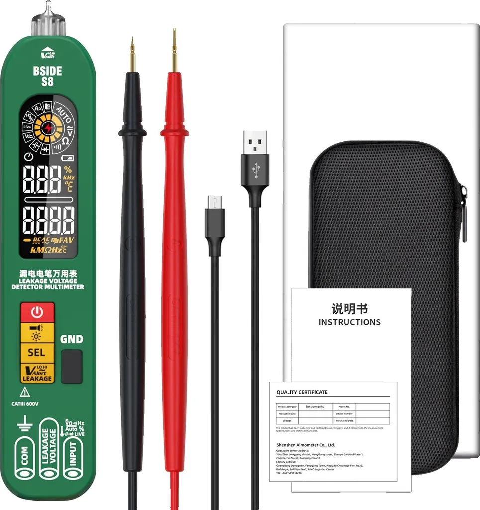 Détecteur de tension BSIDE S8 pour installation et dépannage maison