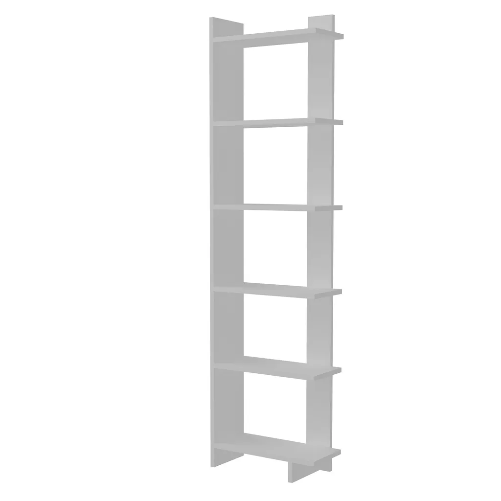 Bibliothèque blanche en bois mélaminé robuste 170 cm - Design Skye Decor
