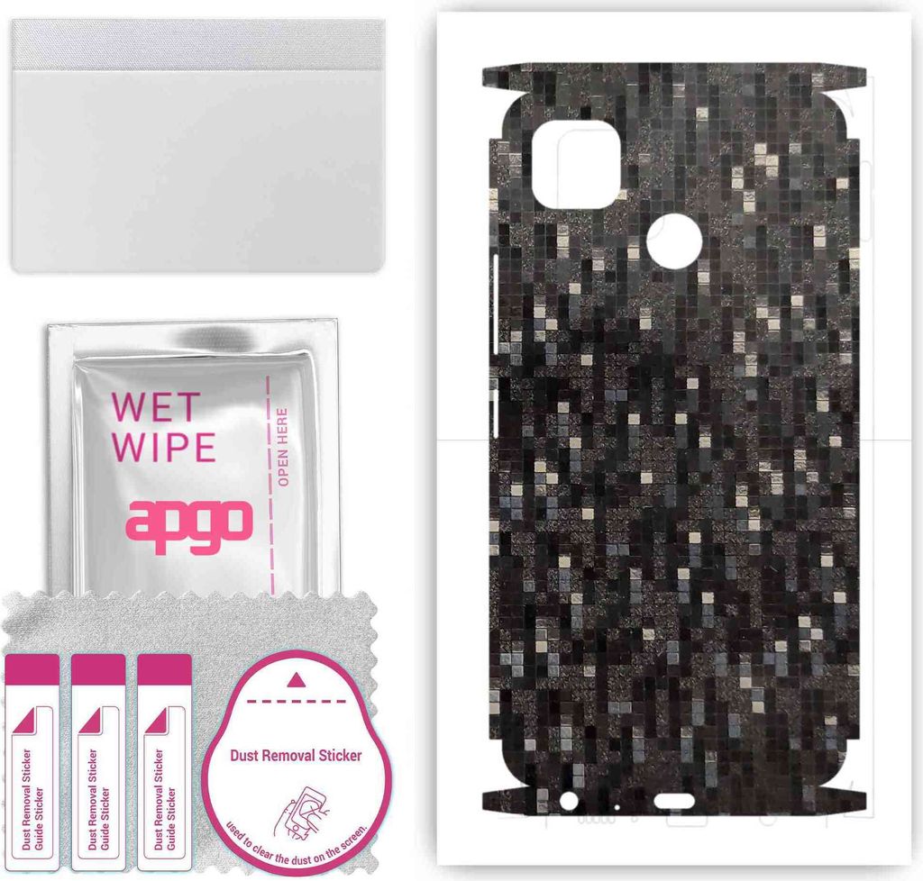 apgo Rückseite + Seiten Schutzfolie, Skin, kompatibel mit Tecno Pop 4, Hinten Displayschutzfolie aus Vinylfolie, kratzfest, einfache Montage - Car...