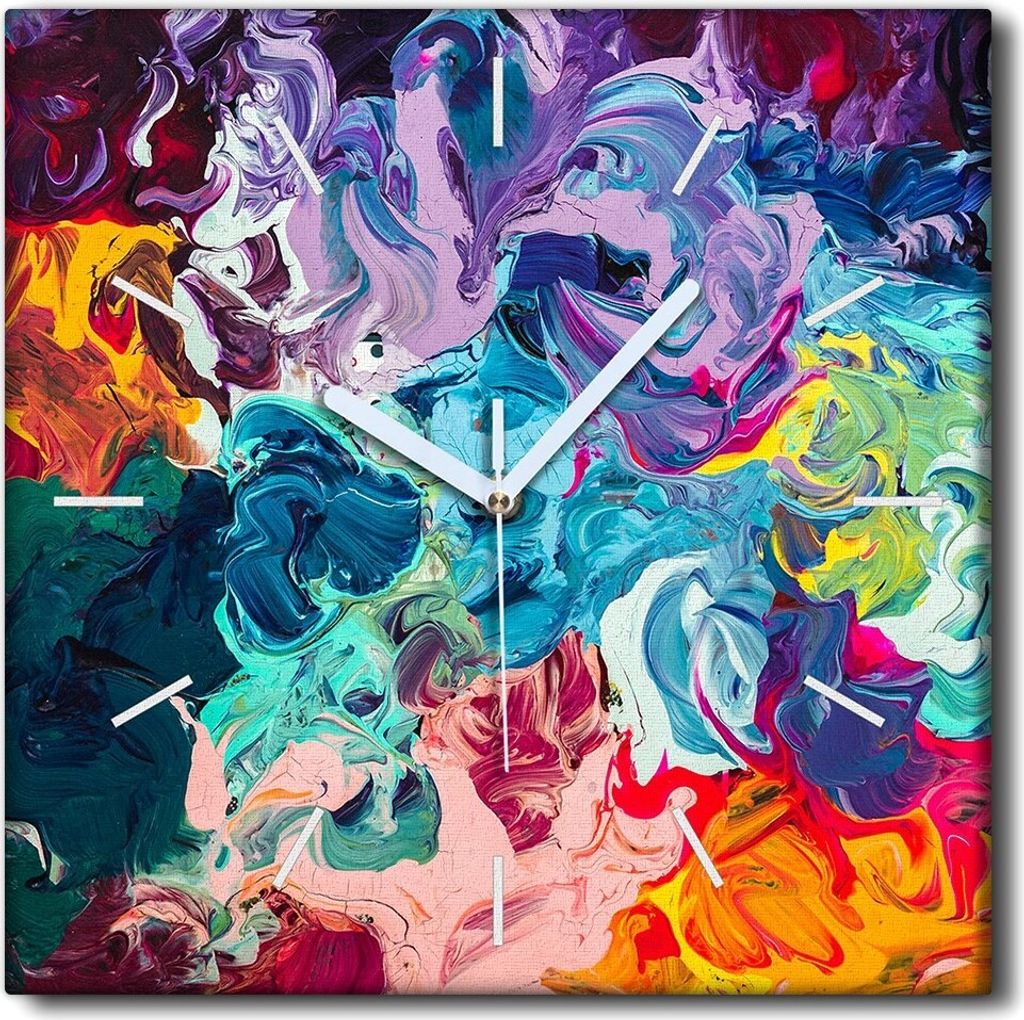 Coloray Uhr auf Leinwand 30x30 cm Wand Uhr Dekoration Produktbild 