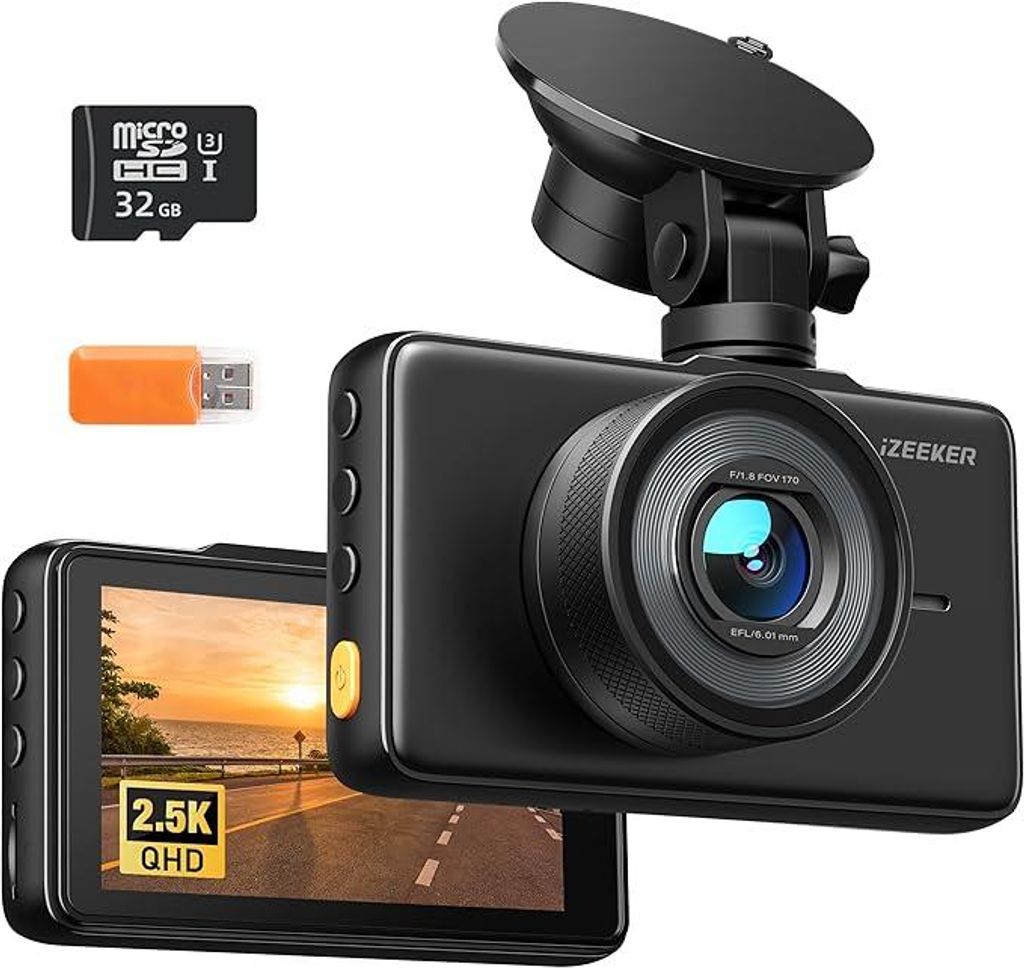 Caméra embarquée iZEEKER 2,5K, caméra de voiture 1440P QHD Image du produit 