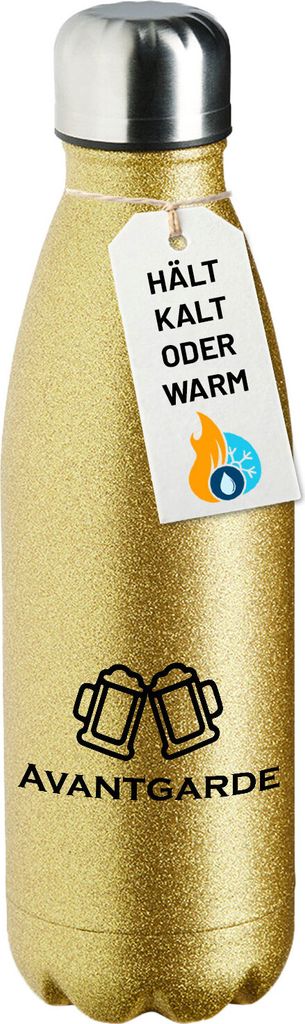 Huuraa Trinkflasche Avantgarde Schützenfest 500ml Gold Edelstahl Wasserflasche Trinkflasche Geschenkidee
